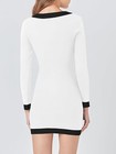 Womens Sweater Mini Dress Long Sleeve Knitted Bodycon Elegant Business Formal L
