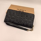 Leather Zip Around Wallet Wristlet New Ccl35