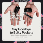 Keysmart Key Organizer For Up To 14 Keys  Aircraft-grade Aluminum  Black
