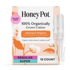 The Honey Pot Company - Multipack -100  Organic Cotton Core Tampons W bio Plasti