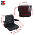 Universal Lawn Mower Forklift Tractor Seat W  Sliding Track  Armrest Black