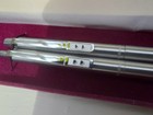 Vtg  Papermate Double Black Heart Pen   Mechanical Pencil Set- Silvertone