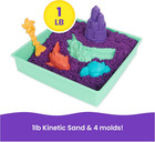 Kinetic Sand  Sandbox Set With 1lb Purple Play Sand  4 Tools   Molds  Storage  S