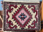 Vintage Decorative Miniature Carpet Weaving Loom Red Blue Pink Art Design Rug