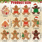 36 Pcs Gingerbread Man Christmas Tree Ornaments Wooden Multi Color