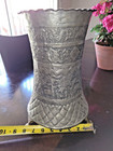 Persian Ingraved Metal Vase Antique  1300 3 On The Bottom Side