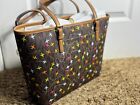 Michael Kors Jet Set Medium Carryall Airplane Print Tote Bag - Brown Nwot