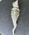  jj  Jonette Jewelry Silver Pewter Wizard Jeweled Brooch Scarf Hat Tack Pin