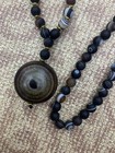 Tibetan Old Agate Dzi Beads Necklace W agate Dzi  2 Sky Eyed  Disc Bead Pendant