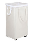 90l X Large Rolling Laundry Basket Beige With Removable Wash Bag