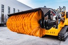 Angle Broom Sweeper Attachments For Mini Skid Steer Loader Road Snow Brush Sweep