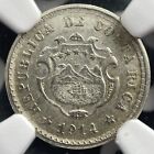 1914-gcr Costa Rica 5 Centimos Ngc Ms62 Lot g9136 Silver  Nice Unc 