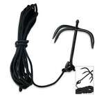 Grappling Hook And Cord Rope Black Stainless Steel Outdoor Climbing Ninja 
