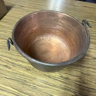 Vintage Copper Cauldron Pot With Iron Handle