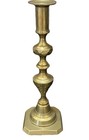 Antique Victorian English Brass Beehive Diamond Candlestick 11    Push Up Rod