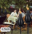 6 Pack Metal Citronella Torches Outdoor  60 Inch Garden Torches