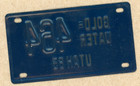 1963 Utah Gold-water 464 Miniture License Plate 2-1 4  X 4 