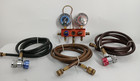 Snap On Auto Hvac Refrigeration Dual Gauges  6 Ft  Hoses Tested Work Snapon