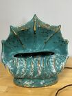 Vtg Sea Shell Lamp Clam Type Usa Ceramic Art Deco Scallop Mcm Table Light Works