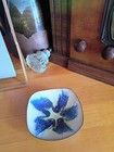 Vtg Mid Century Modern Enamel On Copper Trinket Dish  Scandinavian Design