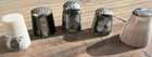 Lot Of 5 Inlay Mother Of Pearl Abalone Shell   Bone Collector Sewing Thimbles