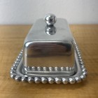 Mariposa String Of Pearls Butter Dish Silver