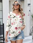 Luyaa Womens Blouses Dressy Casual Women Tshirts Loose Fit Short Sleeve Shirt   