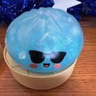 Super Rare Blue Glitter Seashell Dumpling In Plastic Container 3 In             