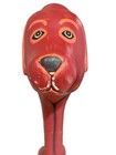 Hand-carved Painted Red Wooden Dog Figurine Sculpture With Long Legs