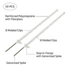 50-pack 48  Step-in Posts With Clips     Reinforced Poly With Galvanized Spike     E