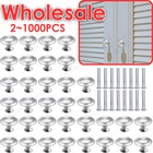 Kitchen Cabinet Door Knobs Dresser Drawer Round Pull Handles Brushed Nickel Lot
