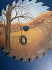 Vintage Signed Hand Painted Large Circular Saw Blade 7    Barn Horse Tire Swing