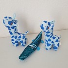 Vintage Baby Crib Plush Animal Toys Crocodile Giraffe Hanging String Blue Small