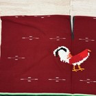 Mexican Serape Poncho Saltillo Style Rooster Design Southwestern Boho Reversible