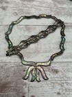 Vintage Beto Cro Taxco Mexico Inlay Abalone Necklace Bracelet Set Sterling 925