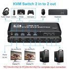 Hdmi 2 0 Kvm Switch usb 3 0 Kvm Switch 2x2 With 3 5mm Jack Audio Output For 2   