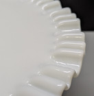 Fenton White Milk Glass Olde Virginia Thumbprint Cake Stand Plate Vtg