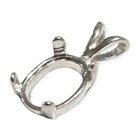 Sterling Silver 8x6 Or 6x4 Oval Cabochon Setting Mount Pendant  Pre-notched