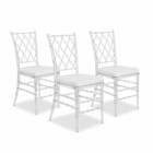 Elegant 3-pack Chiavari Grid Dining Clear Chairs With Cushions For Weddings