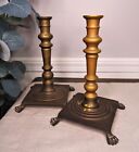 Antique Vintage Brass Claw Foot Patina Candlestick Taper Candle Holder Hong Kong