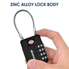 2 Pack Tsa Approved Travel Luggage Locks 4-digit  Metal Cable Suitcase Combinati
