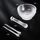 75mm Glass Mortar Pestle Bowl Set W  2 Stainless Steel Spoon Mixer Glass Grinder