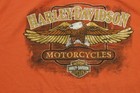 Harley-davidson Shirt Mens 2xl Orange Eagle Classic Motorcycles Graphic Tee