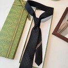 Gucci Tie Black Silk Width_7cm