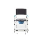 Mobile Commode Wheelchair 330lbs Capacity Foldable Height-adjustable Aluminum