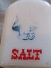 Vintage Dutch Girl And Boy Milk Glass Salt And Pepper Shakers  