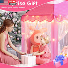 Princess Tent Girls Large Playhouse Kids Castle Play Tent With Star Lights Toy F