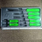 Snap On Screwdriver Set  Combination 7 Pcs  Green Hard Handles Sddx70ag New