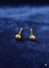 9k Gold Plain Ball Stud Earrings 2mm Tiny Minimalist Daily Wear Jewelry For Her