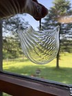 Christmas Ornament Bird Clear Glass Ribbed Swirl Decoration